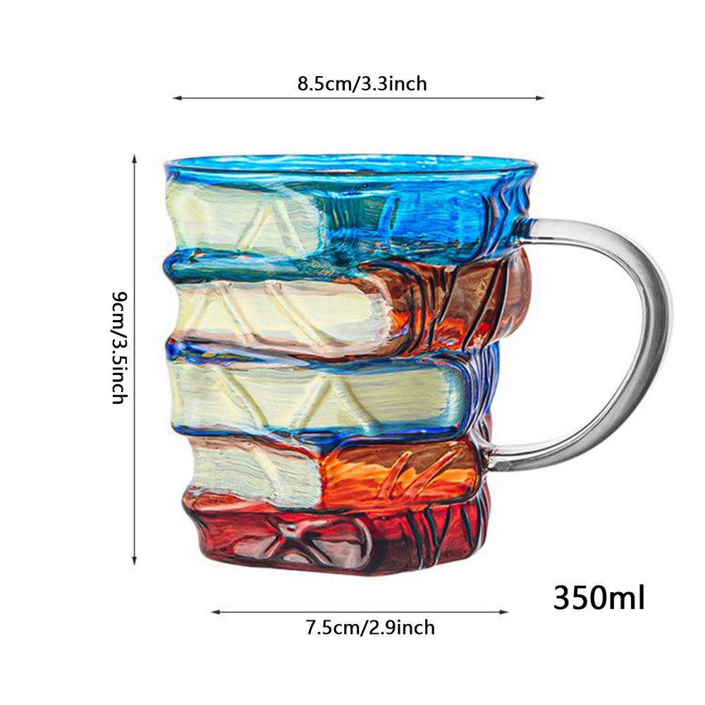 Book Mug Painted Book Coffee Cup Tea Mug Drinkware Tumbler Funny Decor Desk Accessories for Readers Women Librarian Birthday