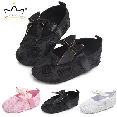 Summer New Baby Shoes Cute Rose Flower Newborn Toddler Baby Girl Shoes First Walkers Lace Flower Bows Non-Slip Girls Shoes