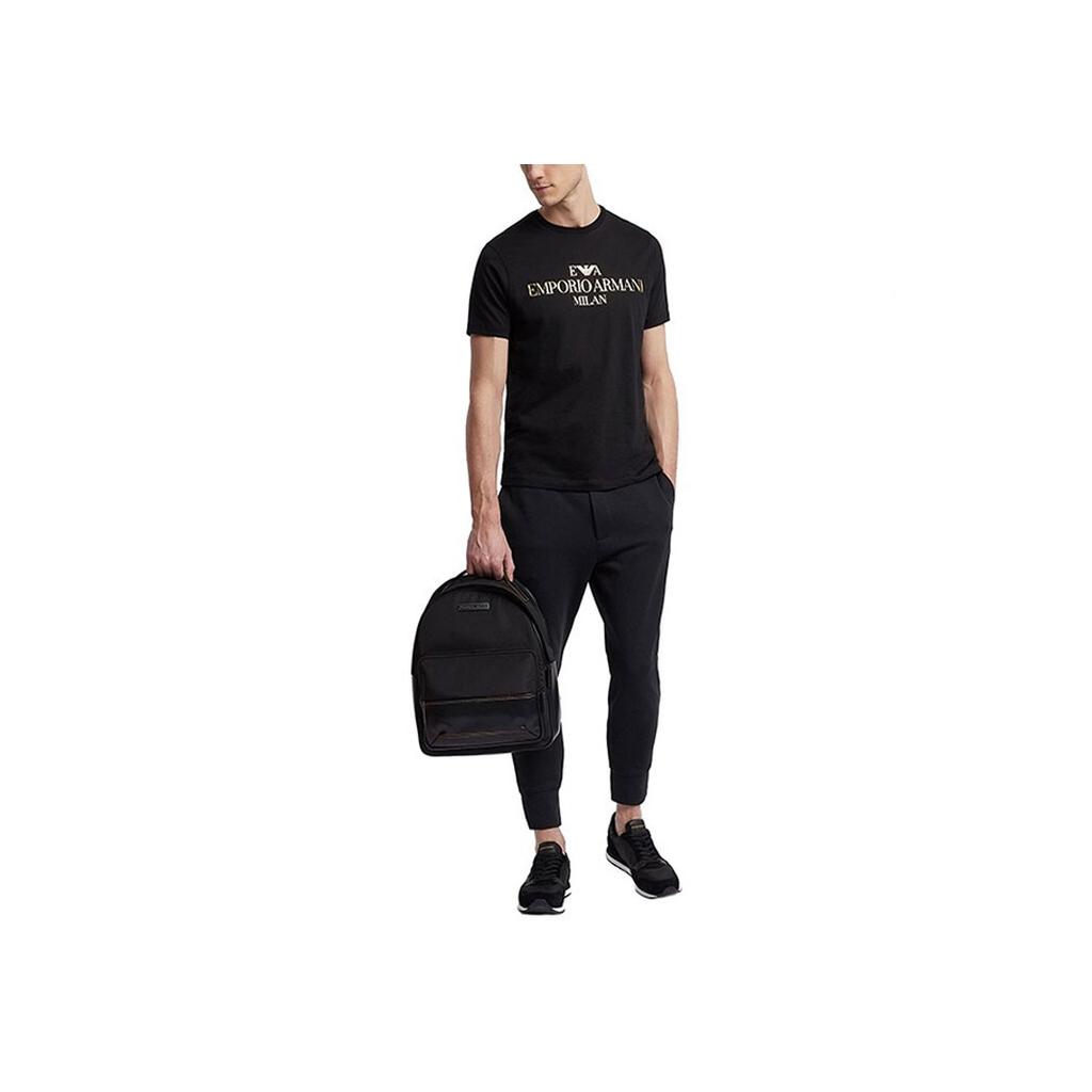 Emporio Armani Gold Letter Logo Short Sleeve T-Shirt Men tops Black 3G1TM4-1JHRZ-0999