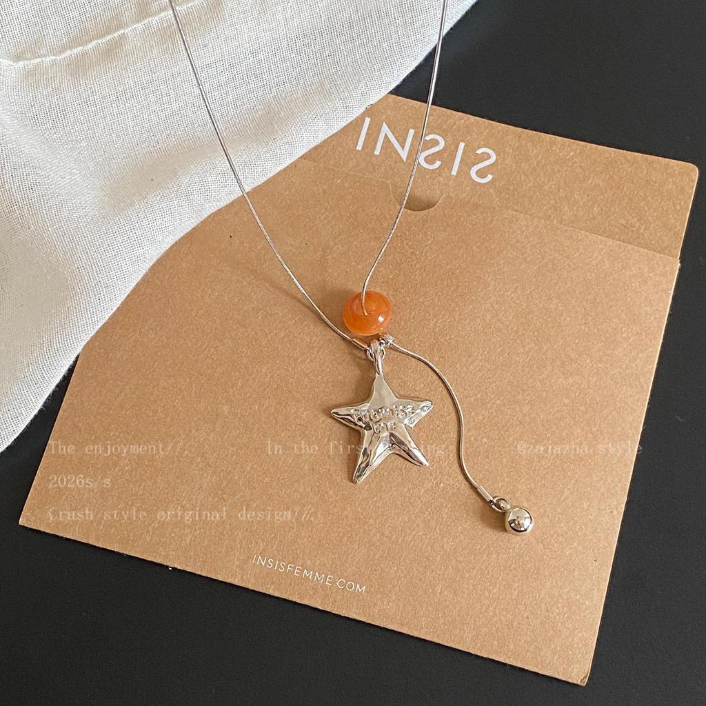 Colorful Star Pendant Necklace for Women - Adjustable, High-End Clavicle Chain