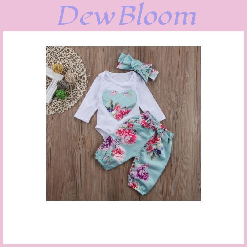 Premium Quality Newborn Kid Baby Girl Floral Clothes Jumpsuit And Bodysuit Outfit