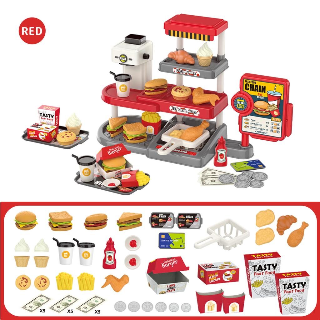 Kinder Rollenspiel Spielzeug Simulierter Hamburger Fast Food Theke Mini Set Geschenk