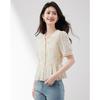Women's Elegant V-Neck Embroidered Short Sleeve Blouse