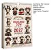 Office Wall Decor Highland Cow Calendar 2027, Cute Hanging Planner for Home Appointment Reminder Book Office, Rustic Farmhouse Desk Decor, Unique