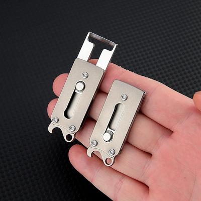 Titanlegierung MINI Hobelmesser Multifunktion Einstellbares Schälmesser Flaschenöffner Tragbarer Schlüsselanhänger Anhänger Outdoor-Werkzeug