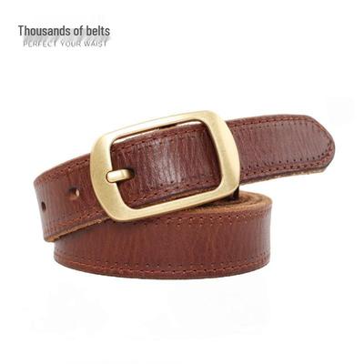 2024 Retro Handmade Genuine Leather Belt for Women – Versatile, High-End Waist Accessory for Jeans