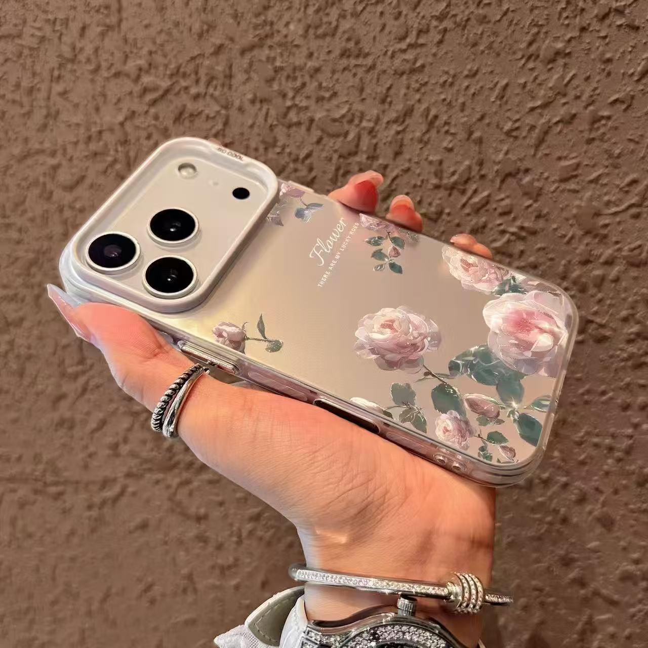 

Трендовый чехол для телефона с розовой розой для iPhone 17 Pro/16/15/14/13 - Креативный и популярный дизайн iPhone 17Pro