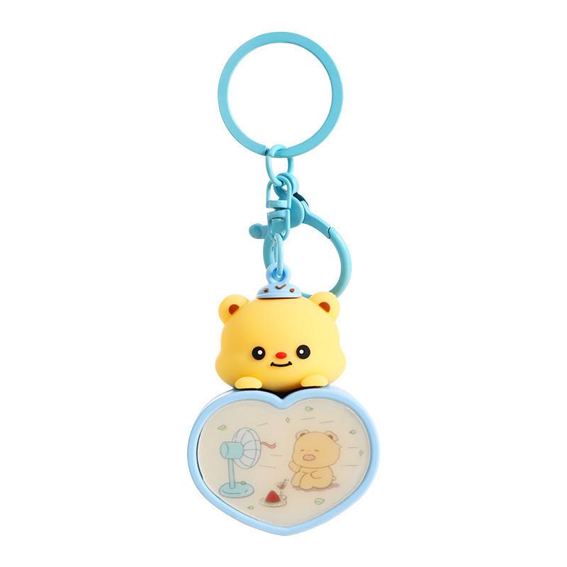 Adorable Heart Bear Night Light Keychain Cute Silicone Accessory For Gifts