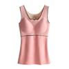 Women Plus Size Thickened Fleece Thermal Warm V Neck Vest With Built In Chest Pad