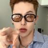 New Fashion Vintage Sunglasses Women Brand Designer Retro Rectangle Sun Glasses Female Ins Popular ellipse Square Eyewear