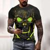 2025-2026 New Trend Men's Street Style Printed Skull Pattern Summer Casual Harajuku Retro Men's Y2K Top Fashion Short Sleeve T-Shirt