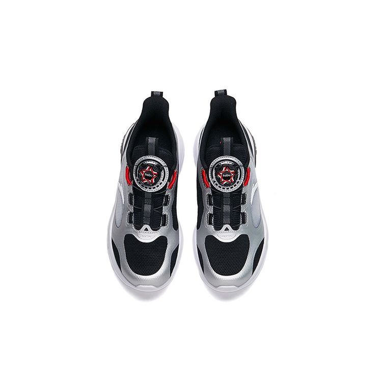 Anta Kids Comfortable Non-Slip Shock Absorbing Wear-Resistant Low-Top Running Shoes Kids sneaker Silver Black 312225503-1