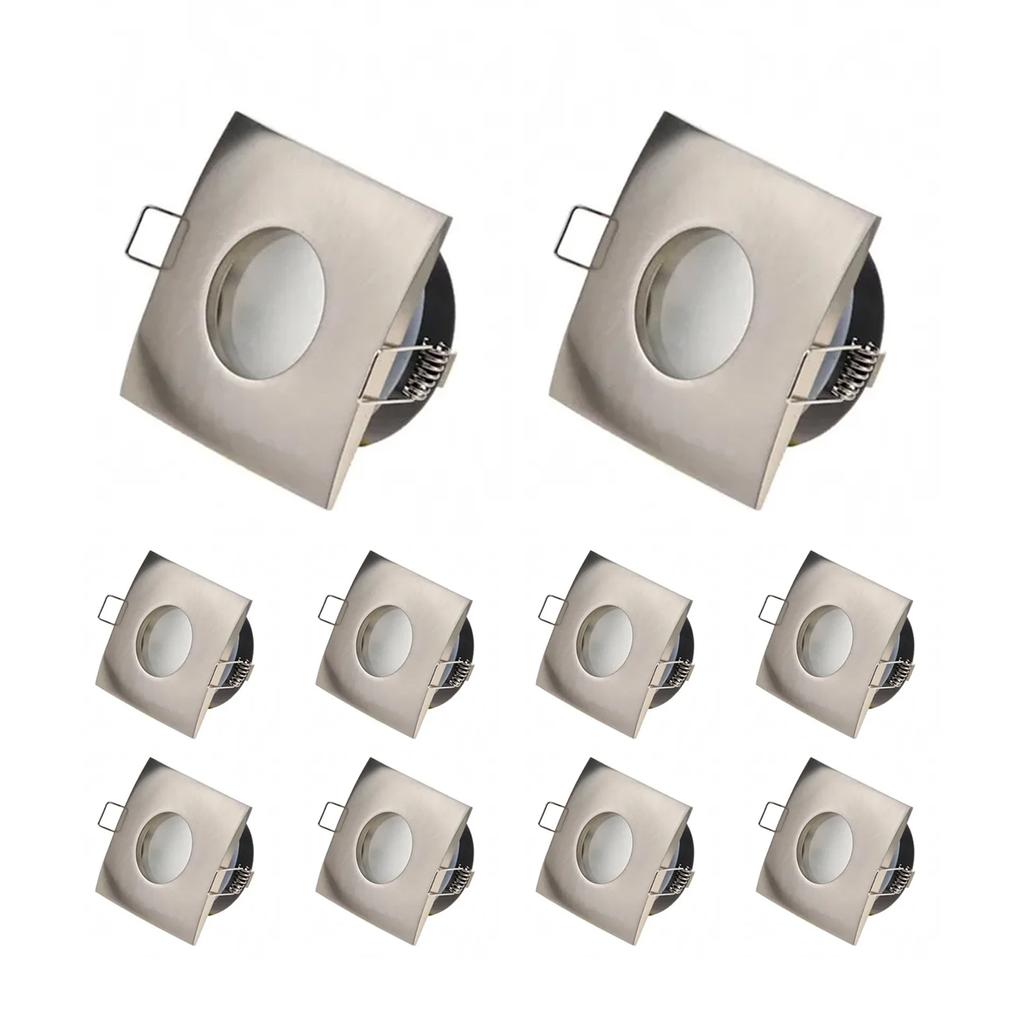 1/10PCS Recessed Ceiling Downlights Waterproof IP65 Spotlight Square Lamp Frame GU10 MR16 Bulb Holder Bathroom Spot Lighting