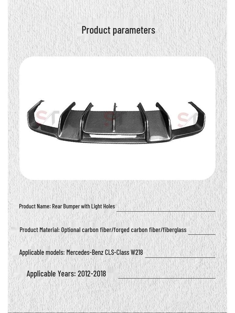 Mercedes-Benz CLS W218 Carbon Fiber Rear Lip, Bumper & Diffuser