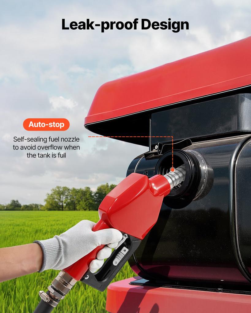 VEVOR Diesel Transfer Tank, 32 Gallon, Portable Kerosene Tank with 12V DC 10GPM Electric Transfer Pump, 13 Ft Delivery Hose & Self-sealing Nozzle