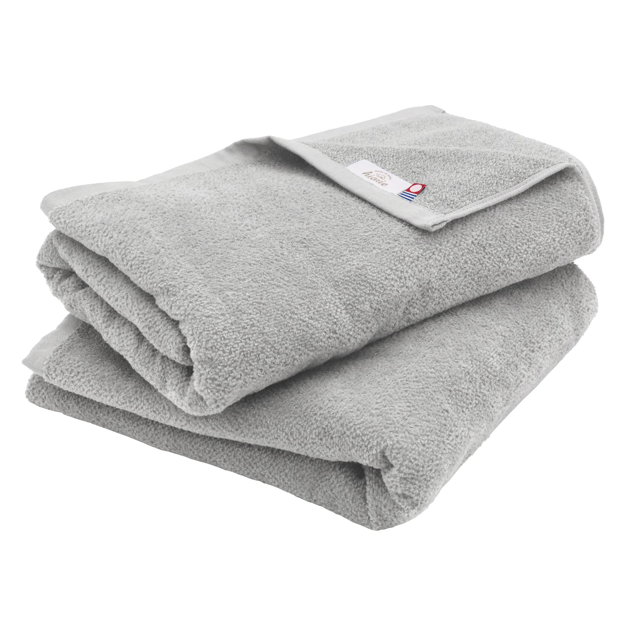 

Imabari Certified Bath hiorie Soft Shirred Set of Made in Velvet 60 x 110 cm Towels, Towels, 2, Gray, Japan, 100% Cotton, Absorbent, Attachment,