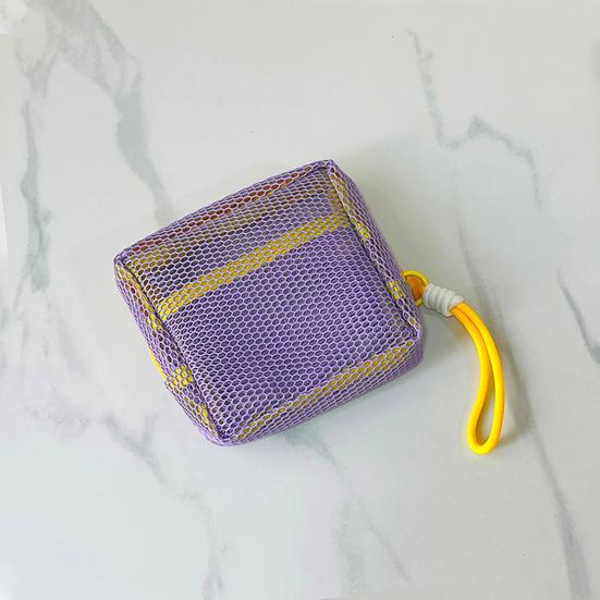 Small Mesh Toiletry Bag Portable Cosmetic Organizer Pouch Travel Makeup Bag for Women Lipsticks Brushes Keys Coins Storage