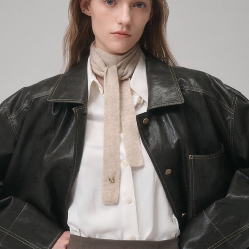 Saint Luxure 100% Cashmere Thin Muffler Beige