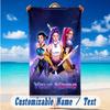 Beach Towel Custom Name Text, Quick Dry Large Towel For Beach HomeKpop Demon Hunters