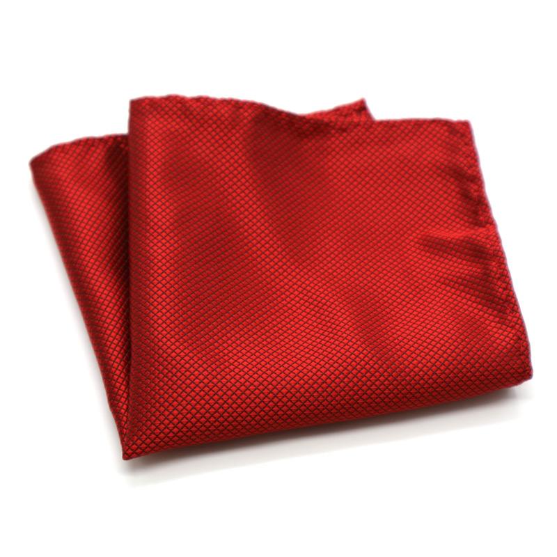 Luxury Men's Handkerchief Plaid Solid Color Hankies Polyester Hanky Business Pocket Square Chest Towel 21*21CM
