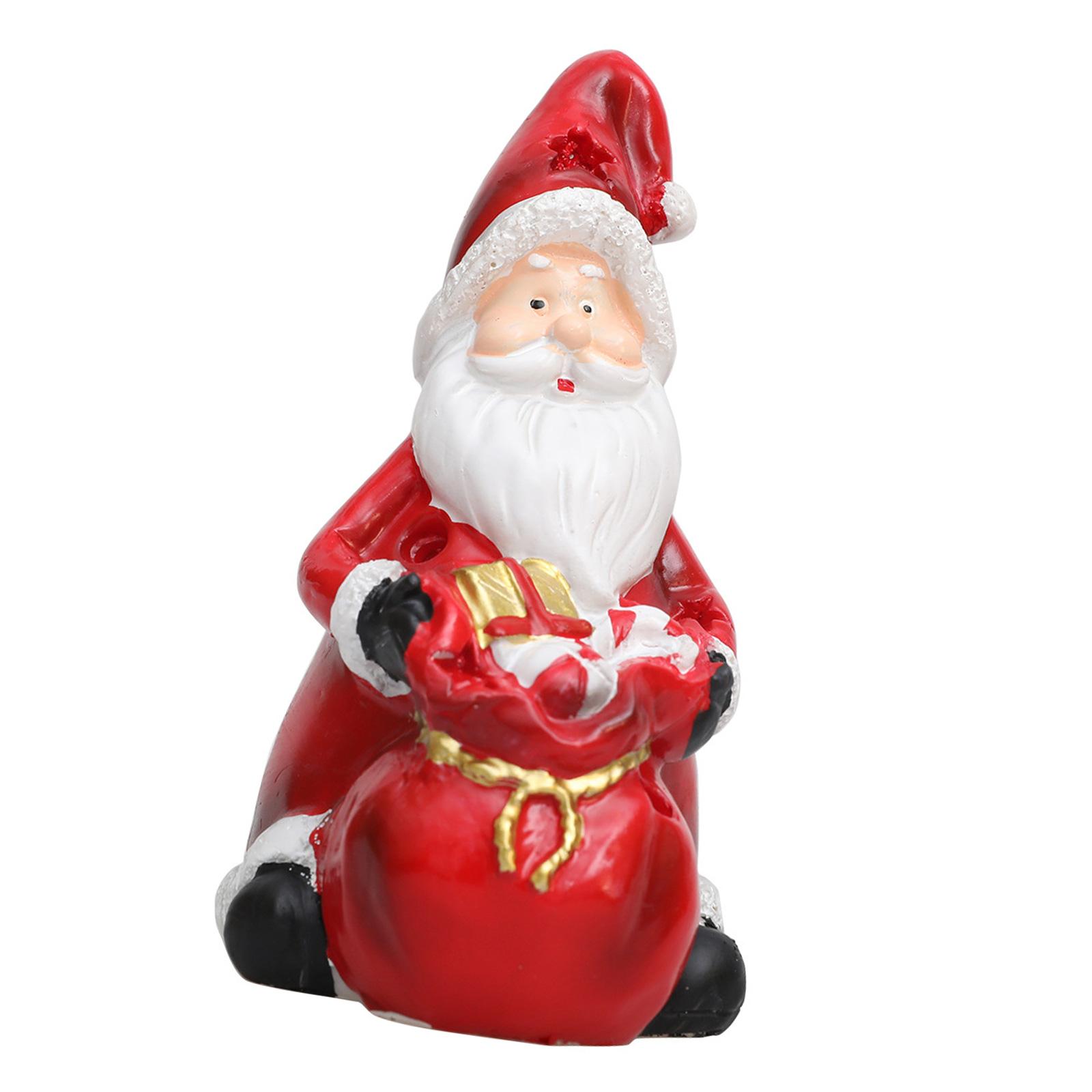

Рождественская фигурка Санты/Снеговика, украшение для дома, скульптура из смолы, настольное украшение ручной работы для использования в помещении и на открытом воздухе A