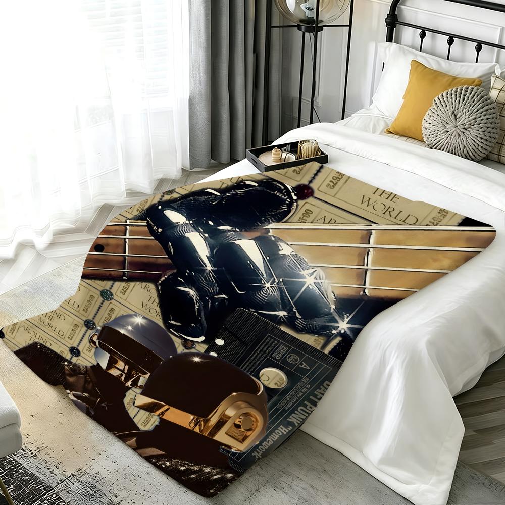 Musik D-Daft Punk Wurf Flanelldecke Perfekt für Sofa Büro Bett Reisen Schlafen Lesen Entspannen Camping Ganzjahresnutzung