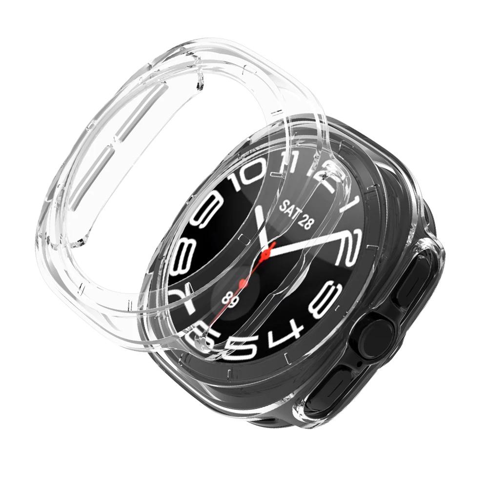 PC Hollow Case for Samsung Galaxy Watch 7 Ultra 47mm Accessories Frame Protective Hard Bumper Galaxy Watch 7 FE 40mm 44mm Cover