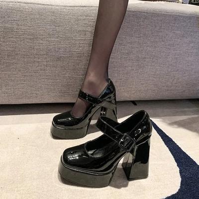 Fashion 2025 Fashion Women's Mary Jane High Heels Platform Buckle Strap Super High Chunky Heels Pumps Shallow Hot Sale Party & Dress