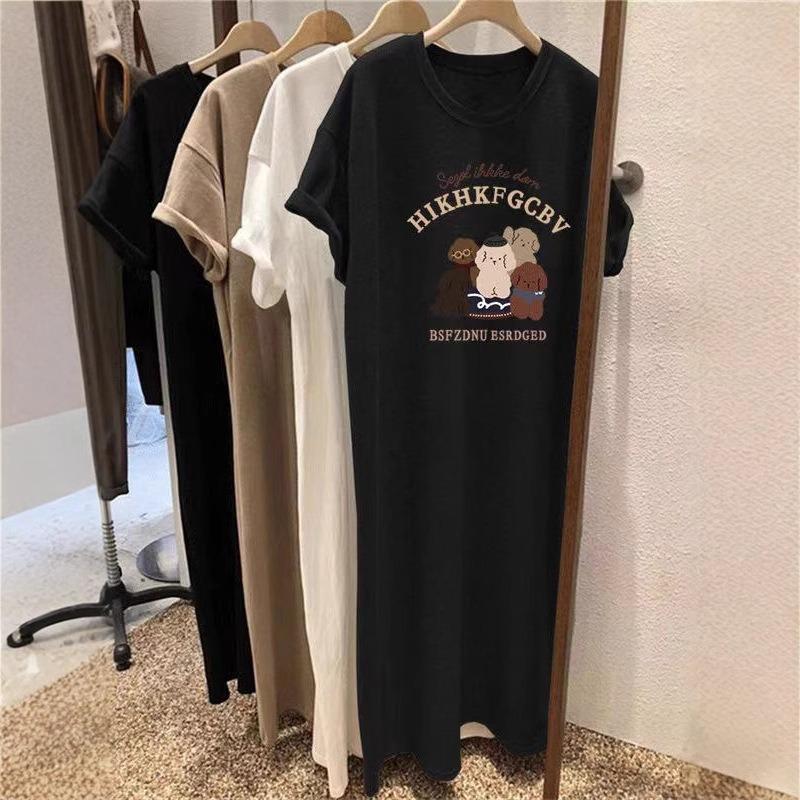 Dámské letní šaty střední délky nad koleno volného střihu ve velkých velikostech, těhotenské šaty