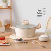 Maifan Stone 4L Non-stick Stew & Noodle Pot with Double-bottom and Glass Lid.