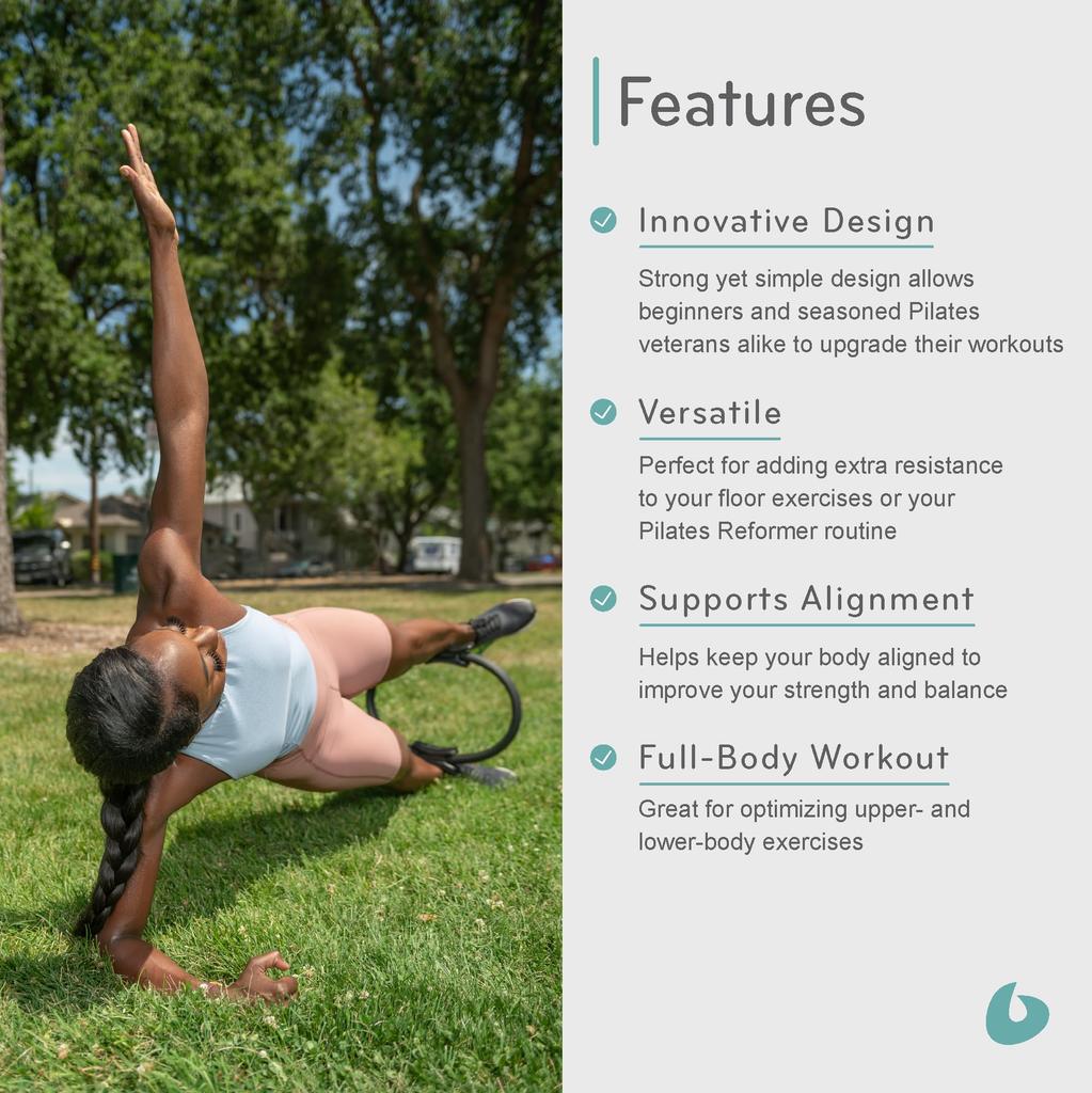 Balanced Body Ultra Fit Circle Pilates Body Leg Fitness Thigh Pilates Pilates Ring Fitness Equipment for Home or Studio Use Ring, Ring, Circle,