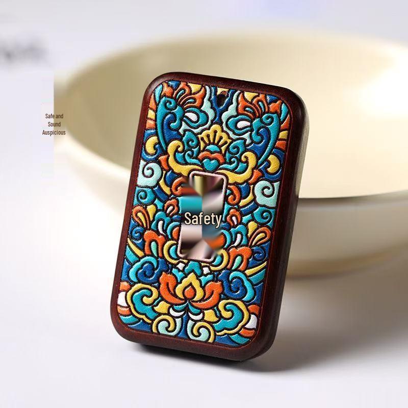 Natural Incense Hand-Painted Apple Peace Pendant Keychain Necklace - DIY Accessories, Douyin Style