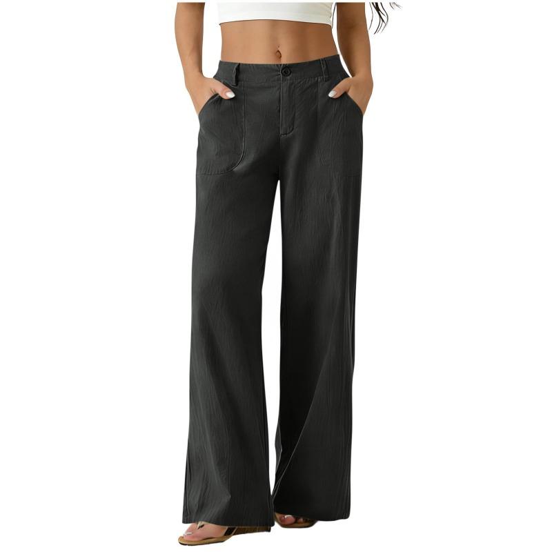 IHUASU Women's Fashion Casual Solid Color Print Pants & Capris