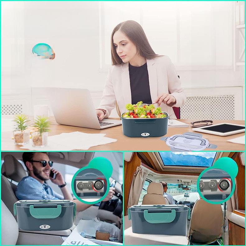 Rechargeable Portable Electric Lunch Box for Home & Car - Insulated & Heated