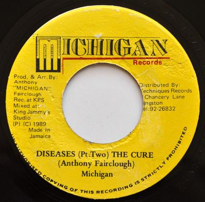 7inch Record PAPA MICHIGAN, KPS CREW - Diseases (Pt. Two) The Cure NONE Michigan Record 1989 Jamaica Reggae, Ska & Dub Used