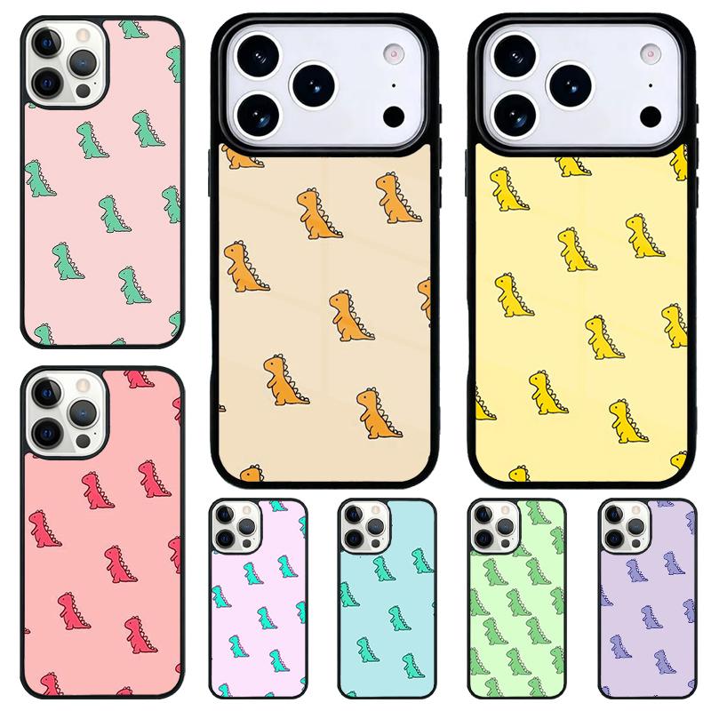 Cute Dino Phone Case for iPhone 17 Air 16 15 11 12 14 13 Pro Max Shockproof Cover