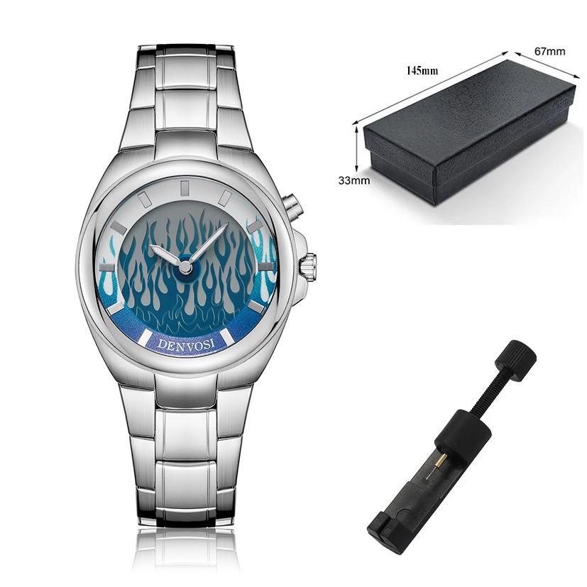 Fashionable Creative Watches For Man Y2k Ins Style Dynamic Flame Dual Display Luminous Men Quartz Watch relojes para hombres