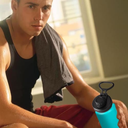 Portable Replacement Lid for Hydro Flask Water Bottles, Leak-Proof Wide Mouth Bottle Lid, Bottle Accessory with Ring Handle, Fits Most Sports Water Bo