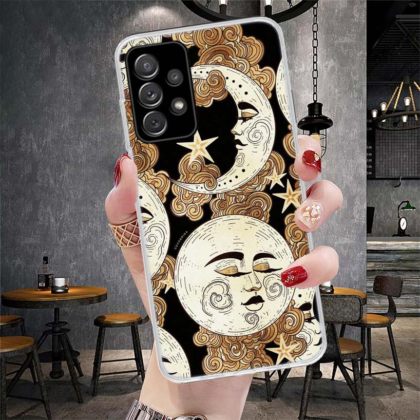 Funny Sun Moon Face Soft Phone Case For Samsung Galaxy A13 A14 A15 A16 A17 A53 A54 A55 A56 A57 A33 A34 A35 A36 A37 A23 A24 A25 A