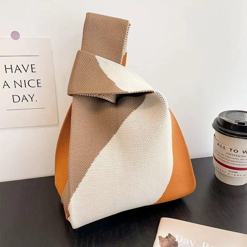 Square Rhombus Rhombus Stripe Geometric Knitted Gift Bag Handbag Handbag Handbag Tote Bag