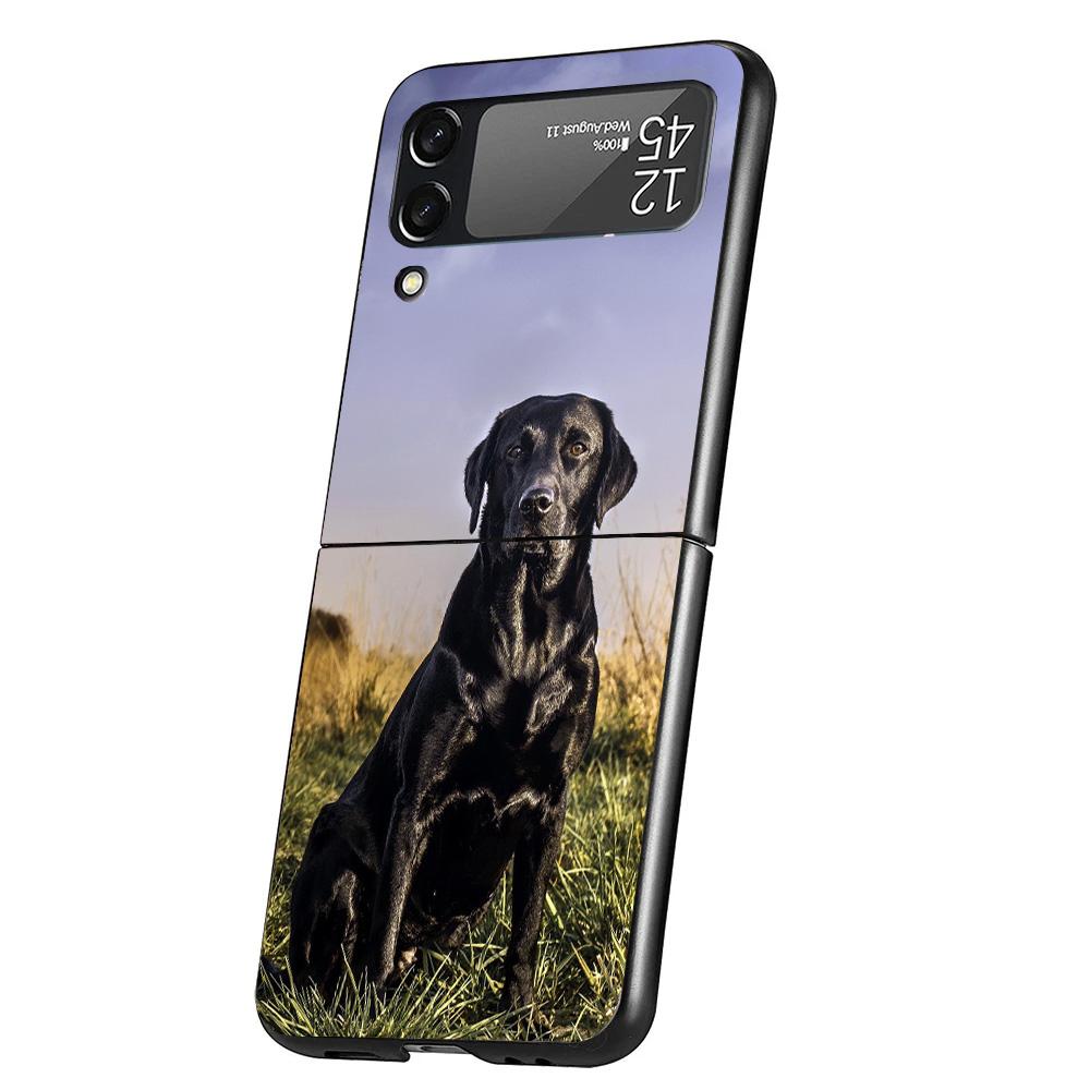 Labrador Retriever Dog Case Phone Cover for Samsung Galaxy Z Flip 6 5 4 3 5G ZFlip6 ZFlip5 ZFlip4 ZFlip3 Black Hard Trend Fundas