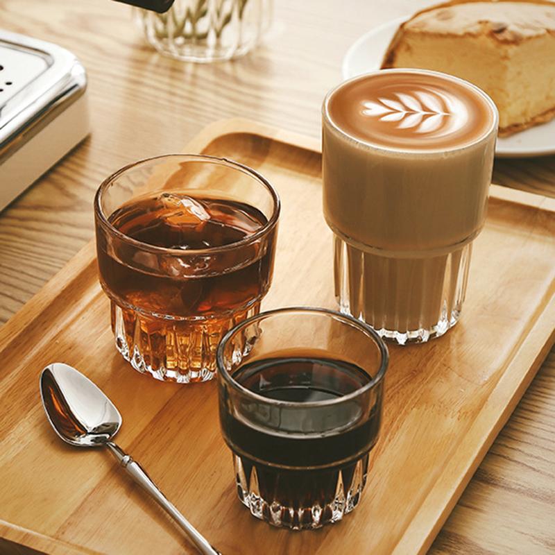 155ml/250ml/316ml Coffee Mug Heat-Resistant Glass Cups Transparent Tea Mug Water Cup for Drinking Milk Juice Tumblers Gift Glass