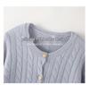 Women's Loose Fit Cashmere Cable Knit Cardigan - Long Sleeve, Round Neck, Autumn/Winter 2024 Collection