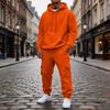 Men's 2 Piece Casual Outfit Set with Sweatshirt and Elastic Waist Cargo Jogger Pants for Outdoor Sports