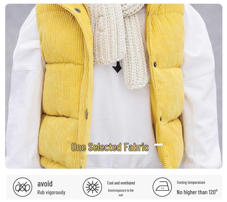 Kinder verdickte Cord-Daunenweste - Warme ärmellose Jacke für Jungen & Mädchen