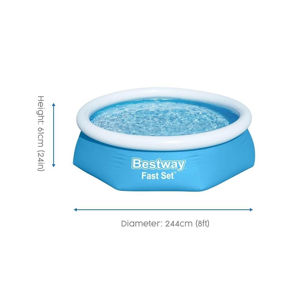 Bestway FastSet Pool, 244cm X 61cm Round Inflatable Pool, 57448