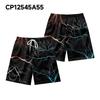 European And American Dark Natural Lightning Element Men'S Casual Shorts Beach Pants