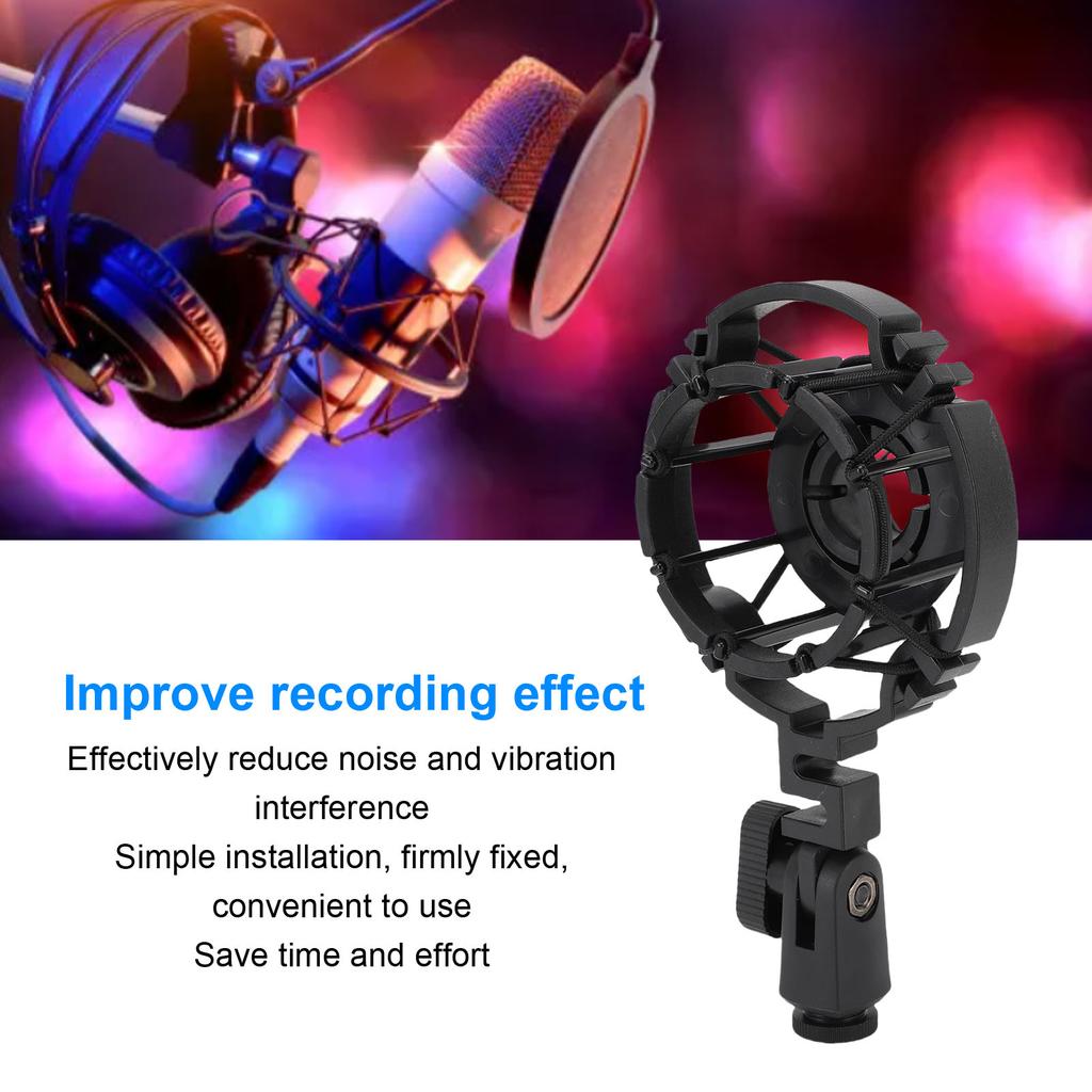 Microphone Shock Mount Bracket Space Saving Stand Time Saving Reduce Noise Stable Recording Firm for Recording