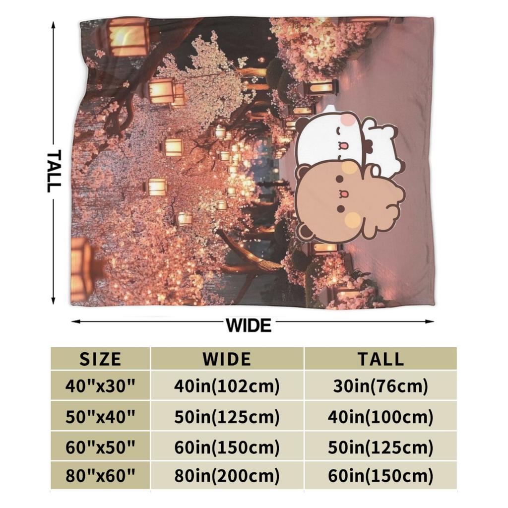 Bubu & Dudu Appreciating Lanterns Flannel Blankets Winter Super Soft Throw Blanket for Home Decor Novelty Bedspread Bed Cover