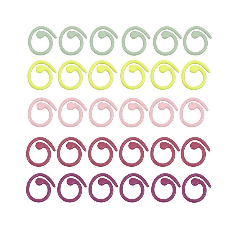 Colorful Spiral Metal Crochet & Circular Knitting Needles with Stitch Markers